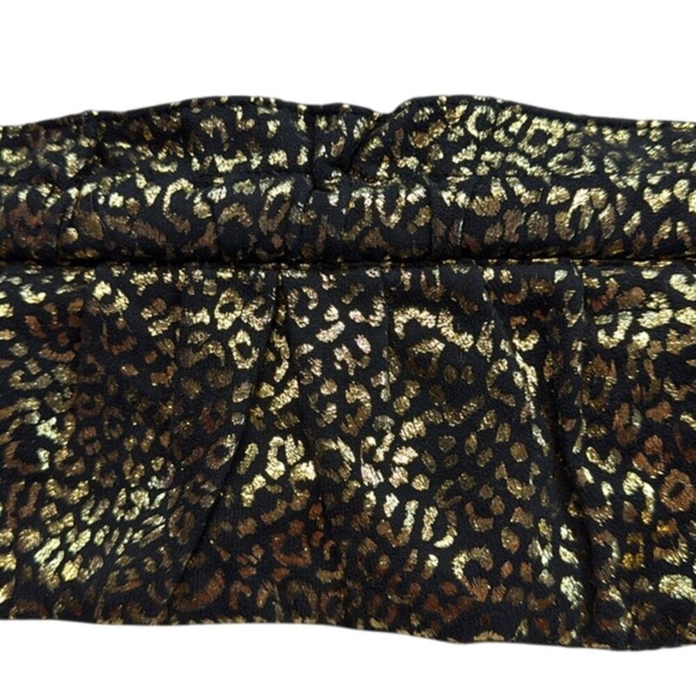 Express Black & Gold Cheetah Print Y2k 80's Ruffl… - image 2